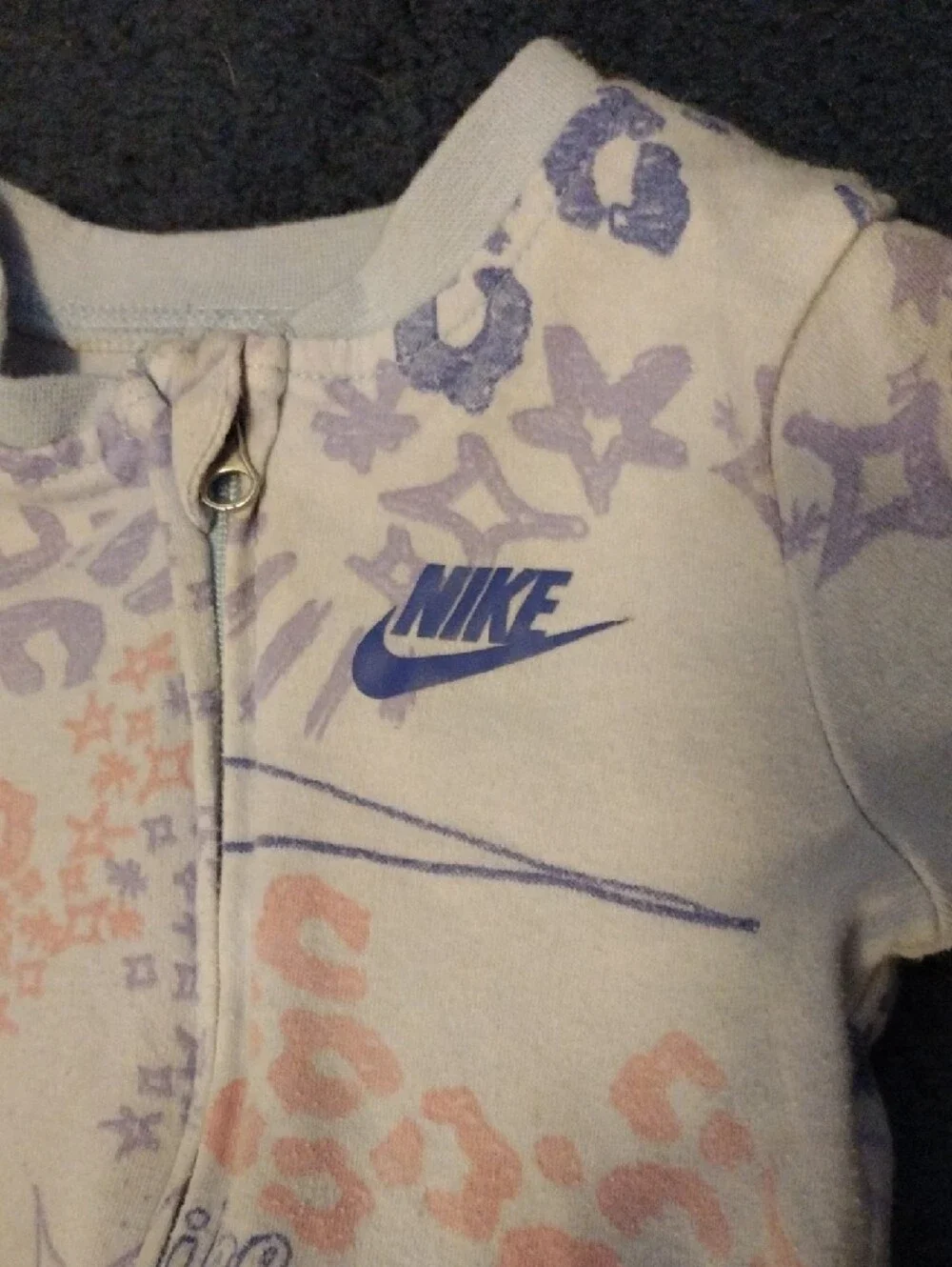 Nike Cream Footed One-Piece with Lavender and Peach Accents
